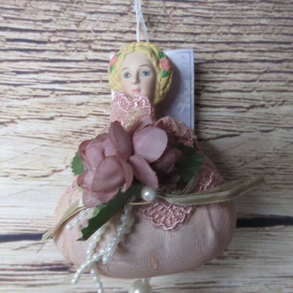 Believe in Vintage Porcelain Doll Head & Ball with Tassel Christmas Ornament - Picture 2 of 7